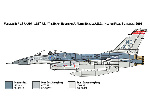 F-16 A Fighting Falcon 31,5 cm Italeri 1:48 Byggesett