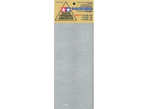 Tamiya Finishing Abrasives Fine Ver 1 2x400 - 1x600 - 2x1000 Sandpapir