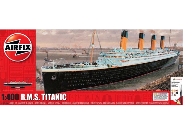 Titanic Starter Airfix 1:400 Byggesett Komplett sett med lim, maling, pensler