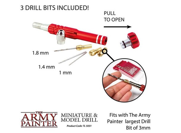 Hånddrill Fine Pin Vise D (1-3mm) Army Painter Håndbor / Hobby Drill