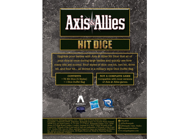 Axis & Allies Hit Dice - 72 stk