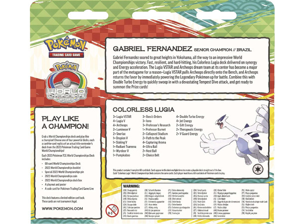 Pokemon World Championship 2023 #1 Colorless Lugia - Gabriel Fernandez