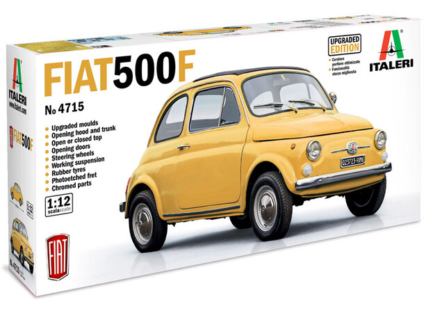 Fiat 500 F Upgraded Version Italeri 1:12 Byggesett