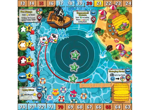Meeple Vacation Water Park Brettspill 
