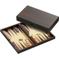 Backgammon Komplett i trä 39 cm Levereras i vacker trälåda med träbitar