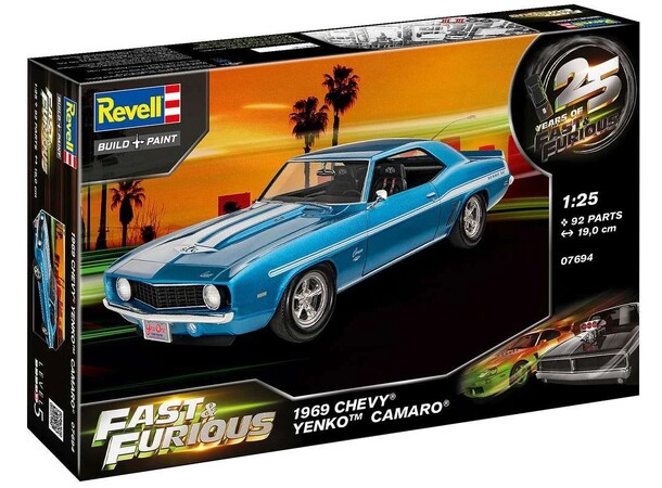 Fast & Furious 1969 Chevy Yenko Camaro Revell 1:25 Byggesett 