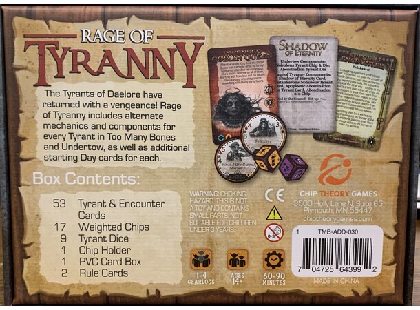 Too Many Bones Rage of Tyrrany Expansion Utvidelse til Too Many Bones 
