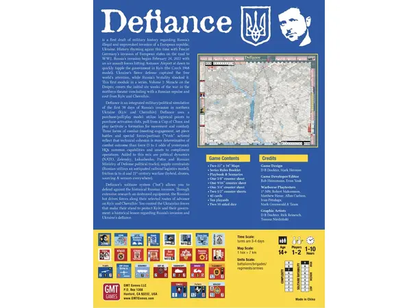 Defiance Russo Ukrainian War Brettspill Volume 1 - Miracle on the Dnipro 
