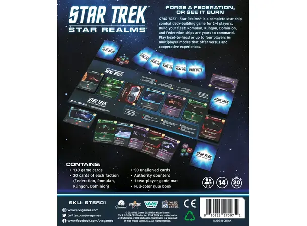 Star Realms Star Trek Core Set Kortspill 