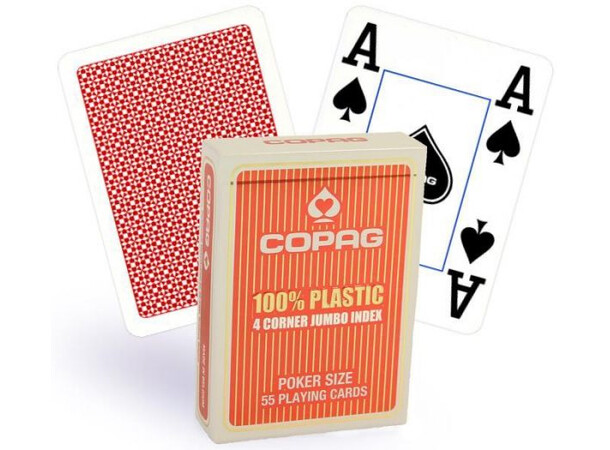 Copag Kortlek Pokersize Röd 100% plast Förvara Tall 52 kort 