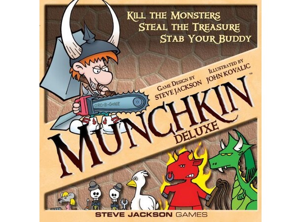 Munchkin Deluxe Startpakke Brettspill Spesialutgave av kortspillet med brett++ 