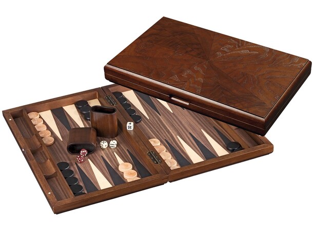 Backgammon Stor luksusutgave i tre 60cm 49 x 60 cm stort 