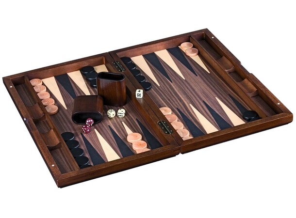Backgammon Stor luksusutgave i tre 60cm 49 x 60 cm stort 