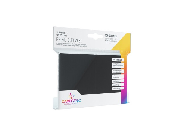 Sleeves Prime Svart x100 st 66x91 Gamegenic Kortskydd/DeckProtect 