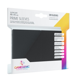 Sleeves Prime Svart x100 stk 66x91 Gamegenic Kortbeskytter/DeckProtect