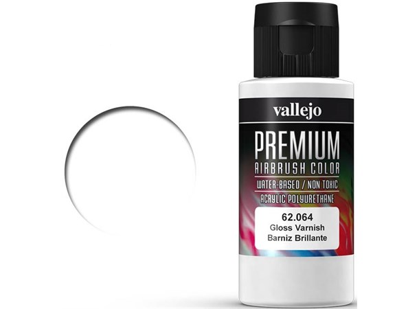 Vallejo Premium Varnish Gloss 60ml Premium Airbrush Color - Klarlakk