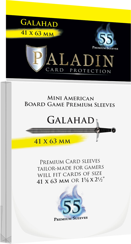 Brettspill Kortbeskyttere 55 stk 41x63 Paladin Galahad Mini American