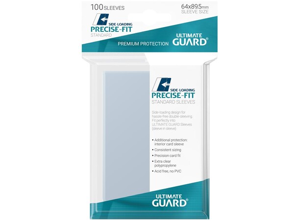 Precise-Fit Side-Loading Klar 64x89 Ultimate Guard Innersleeves 