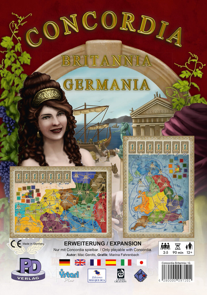 Concordia Britannia/Germania Expansion Utvidelsesbrett til Concordia Brettspill