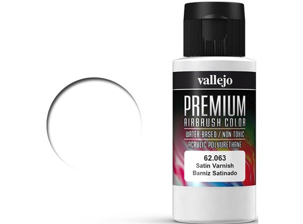 Vallejo Premium Varnish Satin 60ml Premium Airbrush Color - Klarlakk