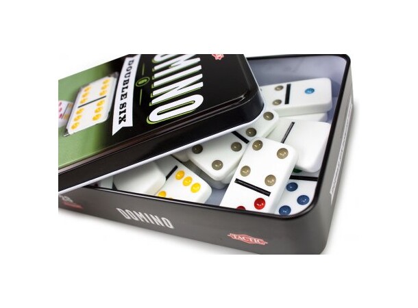 Domino Dubbel 6 Metallåda Brädspel 