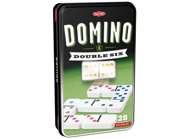 Domino Dubbel 6 Metallåda Brädspel 