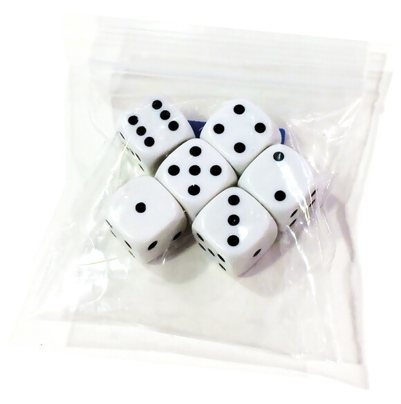 Terninger 12 mm 6 stk Kjempegode til Yatzy og Raffle etc