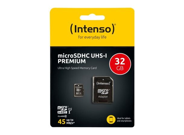 MicroSD/SD 32GB Minnekort m/ SD adapter 