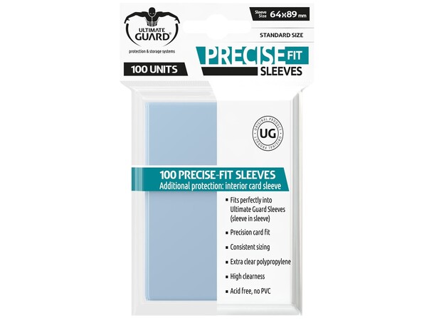 Precise-Fit Standard Klar x100 64x89 Ultimate Guard Innersleeves 