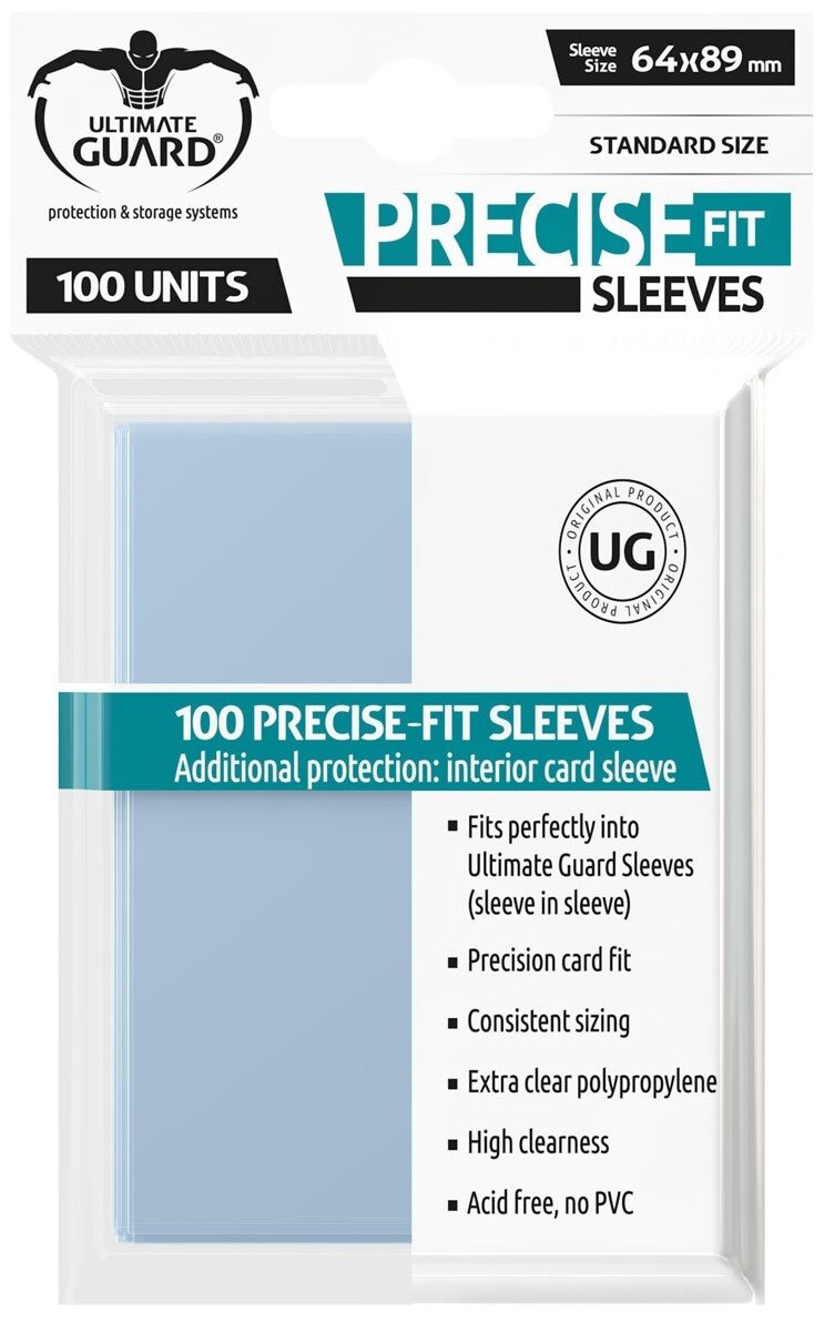 Precise-Fit Standard Klar x100 64x89 Ultimate Guard Innersleeves