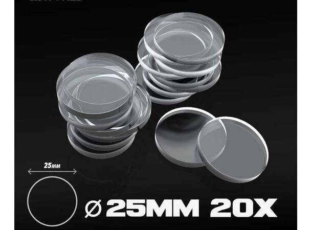 Akrylbaser Rund 25mm (20 stk) 