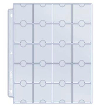 Plastlomme 20-Pocket Coins+Tokens 10stk