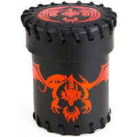 RPG Dice Tärningsskål Dragon Svart/Röd Black & Red Leather Dice Cup