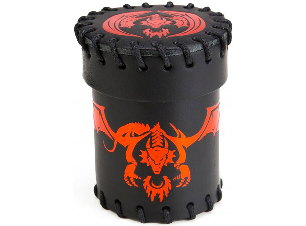 RPG Dice Tärningsskål Dragon Svart/Röd Black & Red Leather Dice Cup 