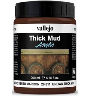 Vallejo Texture Brown Mud 200ml Thick Mud Texture Acrylic 