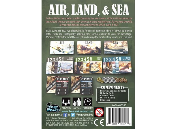 Air Land & Sea Kortspel Revised Edition 