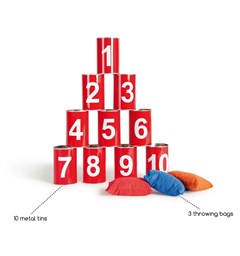 Kaste Blikkboks med pose spill Komplett 10 blikkbokser + 3 erteposer