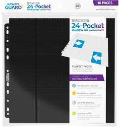 Pages 24-Pocket QuadRow x10 Svart Ultimate Guard Plastlommer