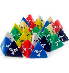 RPG Dice D4 Terning - 1 stk Tilfeldig farge