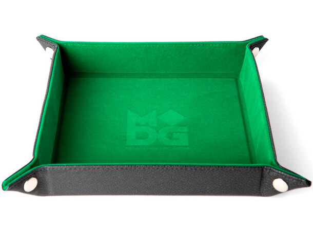 RPG Dice Tray Fällbar (25x25cm) Grön Fällbar tärningsbricka i läder 