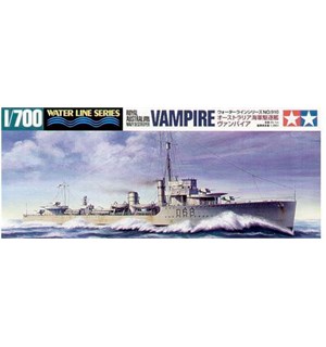 Royal Australian Navy Destroyer Vampire Tamiya 1:700 Byggesett 