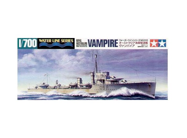 Royal Australian Navy Destroyer Vampire Tamiya 1:700 Byggesett