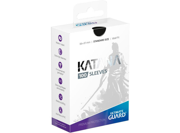 Sleeves Katana Svart 100 st 66x91 Ultimate Guard Kortskydd/DeckProtect 