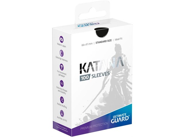 Sleeves Katana Svart 100 stk 66x91 Ultimate Guard Kortbeskytter/DeckProtect