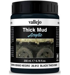 Vallejo Texture Black Mud 200ml Thick Mud Texture Acrylic
