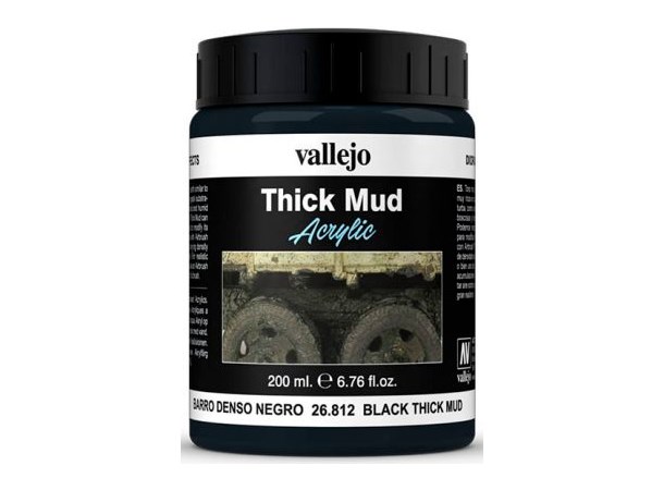 Vallejo Texture Black Mud 200ml Thick Mud Texture Acrylic