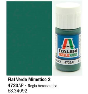 Akrylmaling Flat Verde Mimetico 2 Italeri 4723AP - 20 ml 