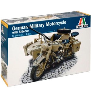 BMW R75 German Military Motorcycle Italeri 1:9 Byggesett 