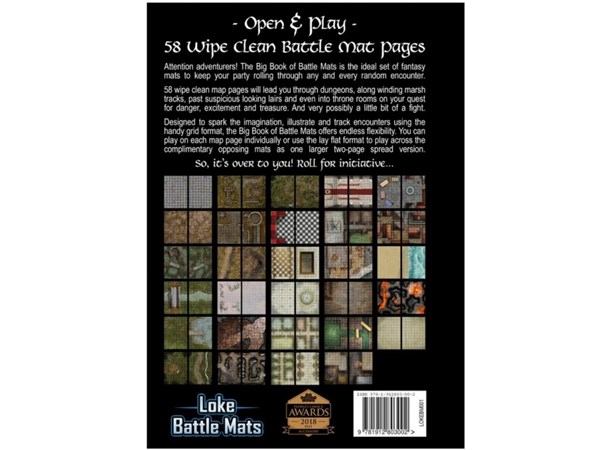 Book Of BattleMats BIG - 58 sider Spiralinnbundet - 2,5 cm rutenett