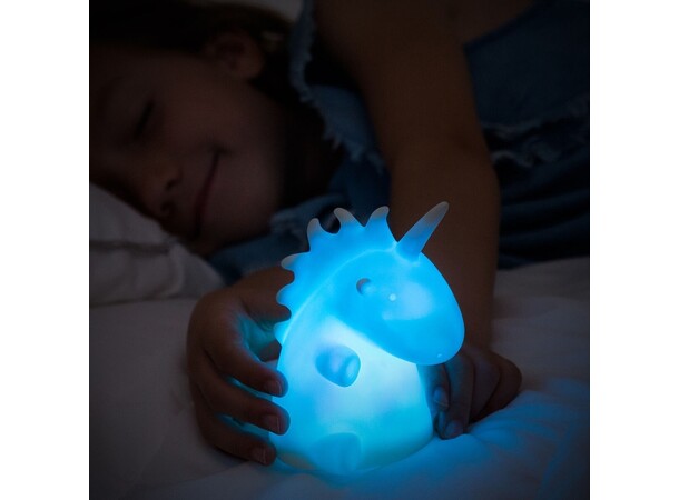 Enhjørning Unicorn Nattlys Lampe 11cm Batteridrevet, fargeskiftende LED 